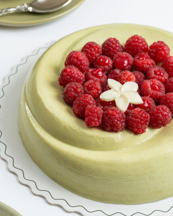 Bavarois de Pistacho con Frambuesa